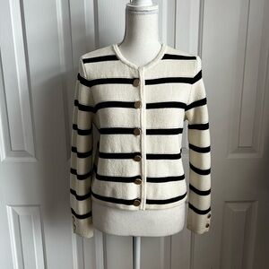 NWT FRENCH CONNECTION Women’s Striped Cardigan, Black and Cream